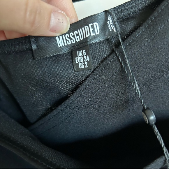 Misguided black bodycon bodysuit long sleeve puff sleeve NWT - Picture 5 of 6